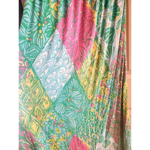 Lilly Pulitzer Womens Multicolor Sleeveless Maxi Dress S Elastic Waist Tropical - Picture 2 of 6